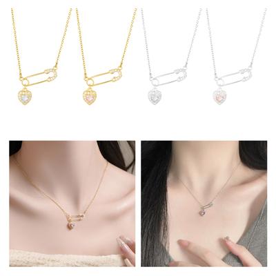 Romantik Goldfarbener Herzförmiger Broschen-Anhänger Modischer Akzent Trendiger Schmuck Statement-Stücke Accessoire