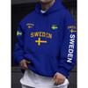 Herren Kapuzenpullover mit schwedischem Elementen-Druck, Regular Fit mit Kängurutasche
