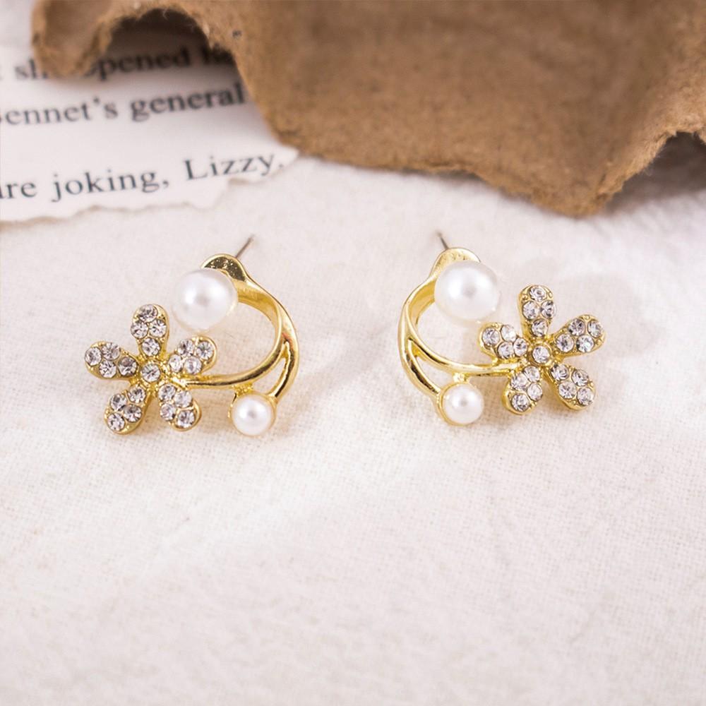 Silver Needle Slightly Inlaid Fish Tail Light Luxury High Quality Stud Earrings