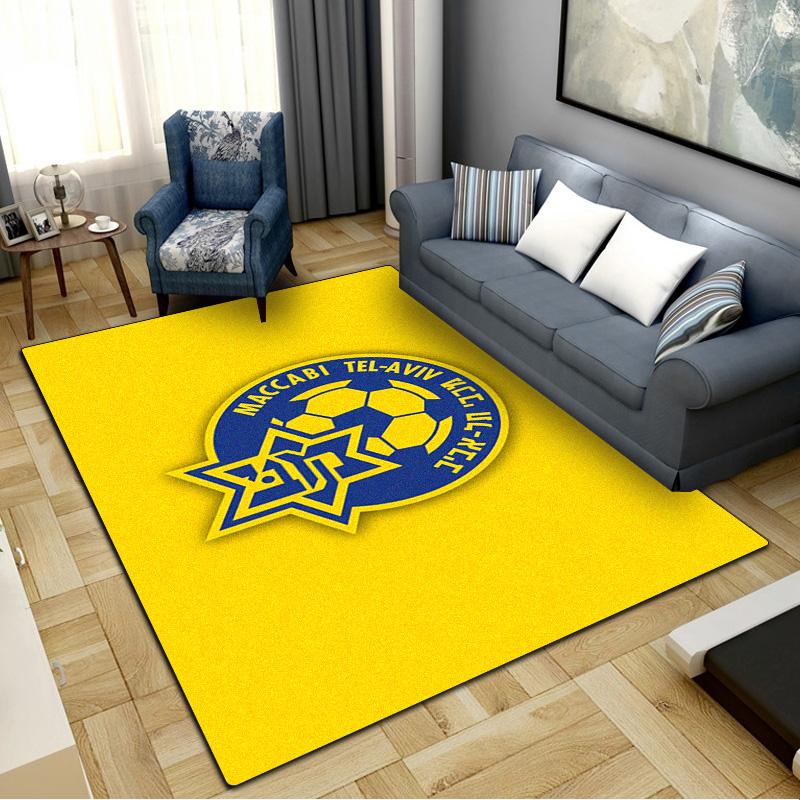 Tappeto Maccabi Tel Aviv FC per Soggiorno Camera da Letto Casa Decorazione Divano, Tappetino Antiscivolo per Giochi Bambini