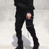 Men Cargo Pants Strap Zipper Decor Loose Ankle-banded Mid-rise Solid Color Multi Hip Hop Streetwear Outdoor Travel Sport Trousers