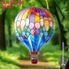 Stained Glass Style Hot Air Balloon Suncatcher 2D Acrylic Window Hanging Ornament for Home Garden Wall Window Decor