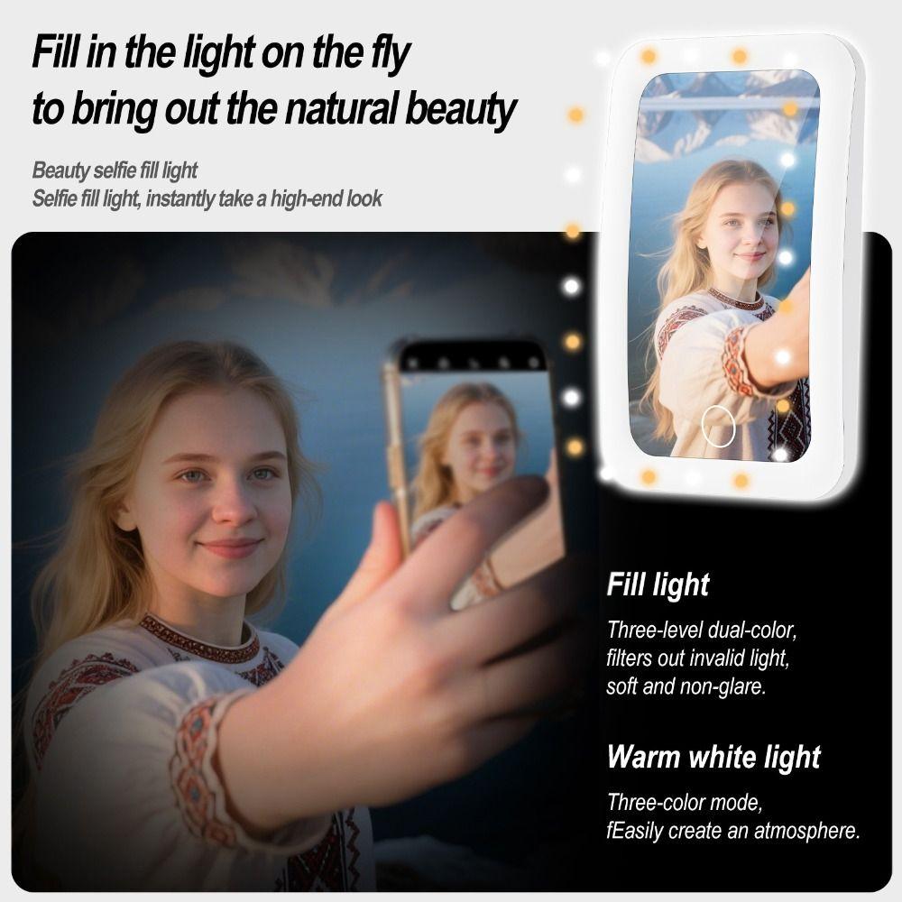 Magnetic Magnetic Selfie Mirror Led Back Suction Phone Selfie Mirror Mobile Wide-Angle Led Wide-Angle Mirror Photo