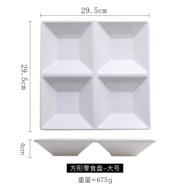 Commercial Divided Dining Plate Imitation Porcelain Melamine Tableware
