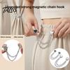 Easy Adjust Clothing Magnets Magnetic Trouser Leg Clips with Chain, Reusable Adjustable Alloy Fasteners, Cuff Folders No Damage Buckle for T-shirt Hem