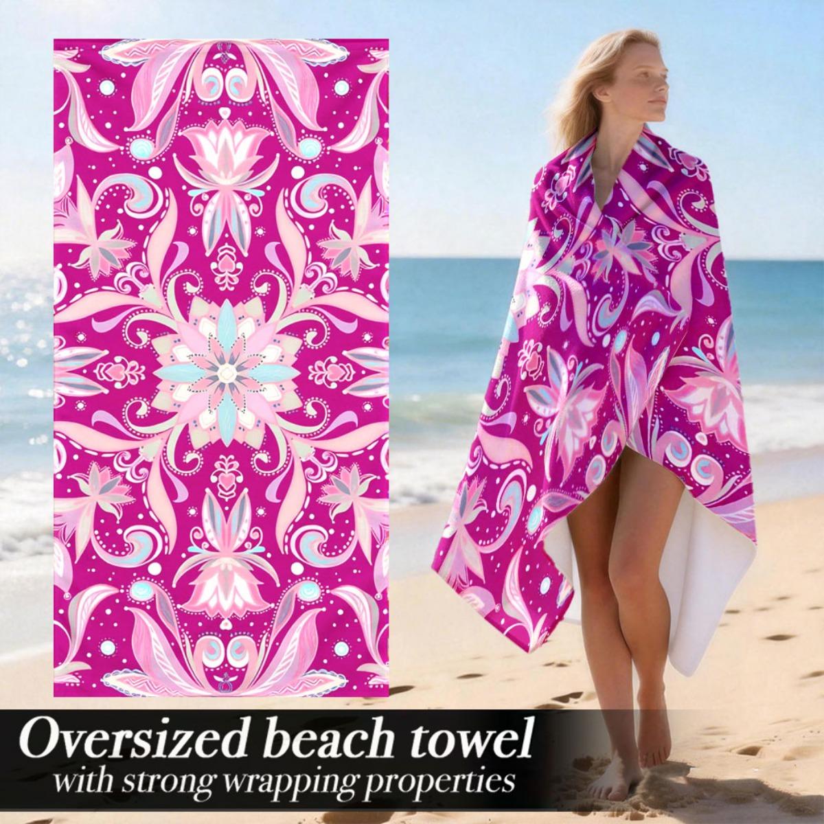 

Extra Large Luxury Oversized Beach Towel | Lightweight Microfiber With Strong Wrapping Properties, Ideal For Camping And Pool, P W40*H60(CM)