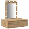 Makeup Table with Drawers Brown 60 X 40 X 70 Cm Engineered Wood