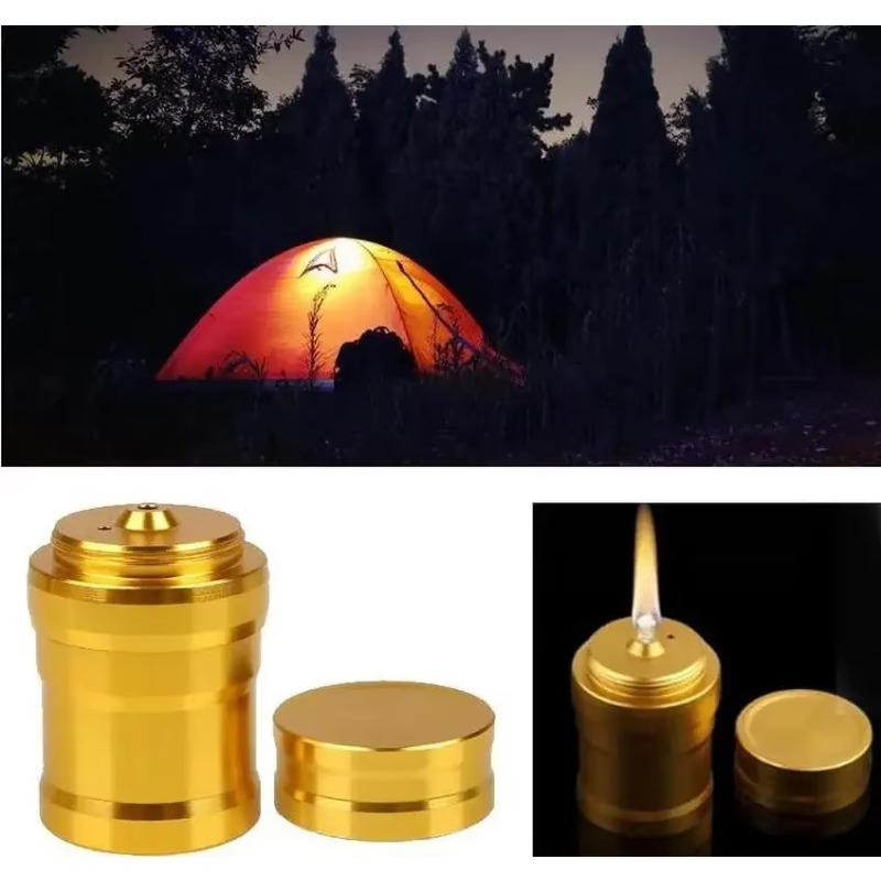 Aluminum Alloy Mini Alcohol Lamp Portable Large Capacity Metal Camping Lamp Outdoor Survival Hiking Alcohol Lamp Lighting Tool