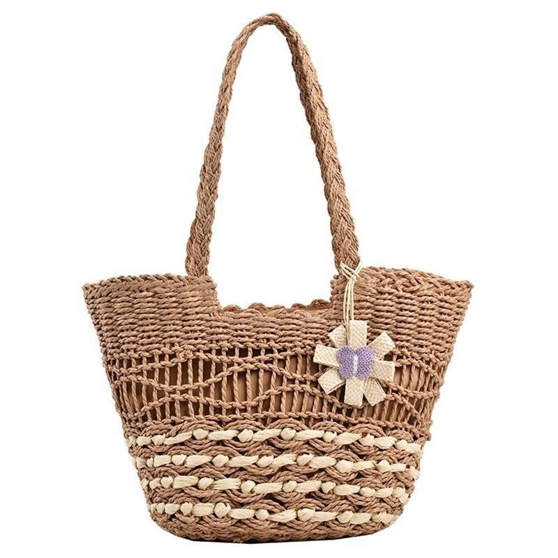 Large Capacity Woven Straw Tote Bag For Women Perfect For Summer Beach Travel