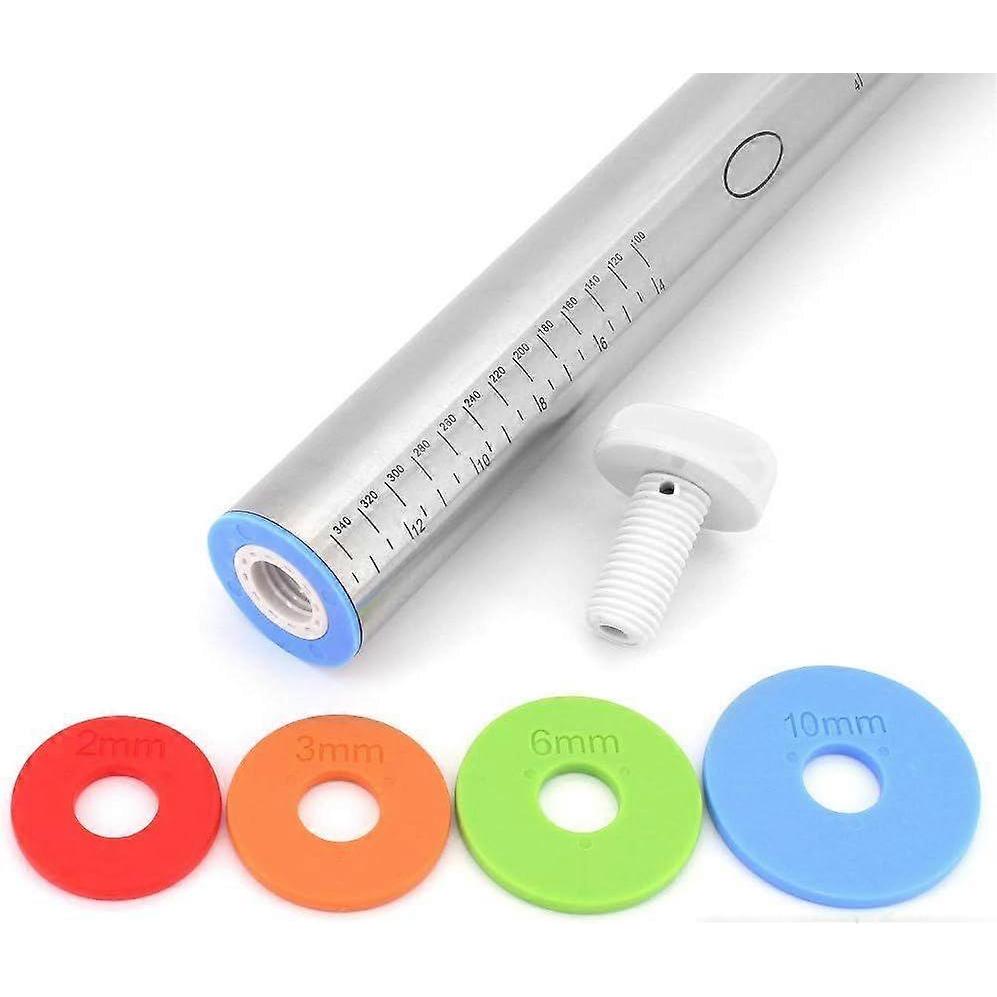 Rolling Pin, Adjustable Stainless Steel Rolling Pin and Silicone Baking Pastry