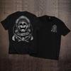 New American Retro Original Subculture Motorcycle Worker Jacket Indian Feather Skull Pattern Street Shortsleeved Tshirt Men