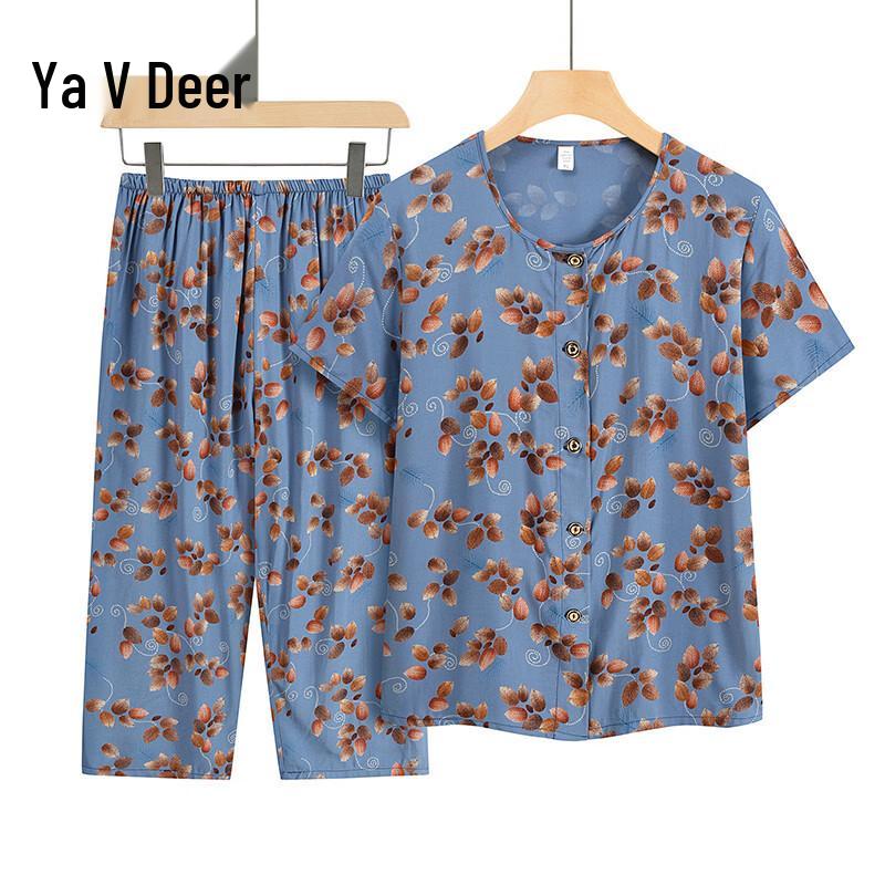 Yalu Women s Floral Print Summer Two-Piece Set 2XL