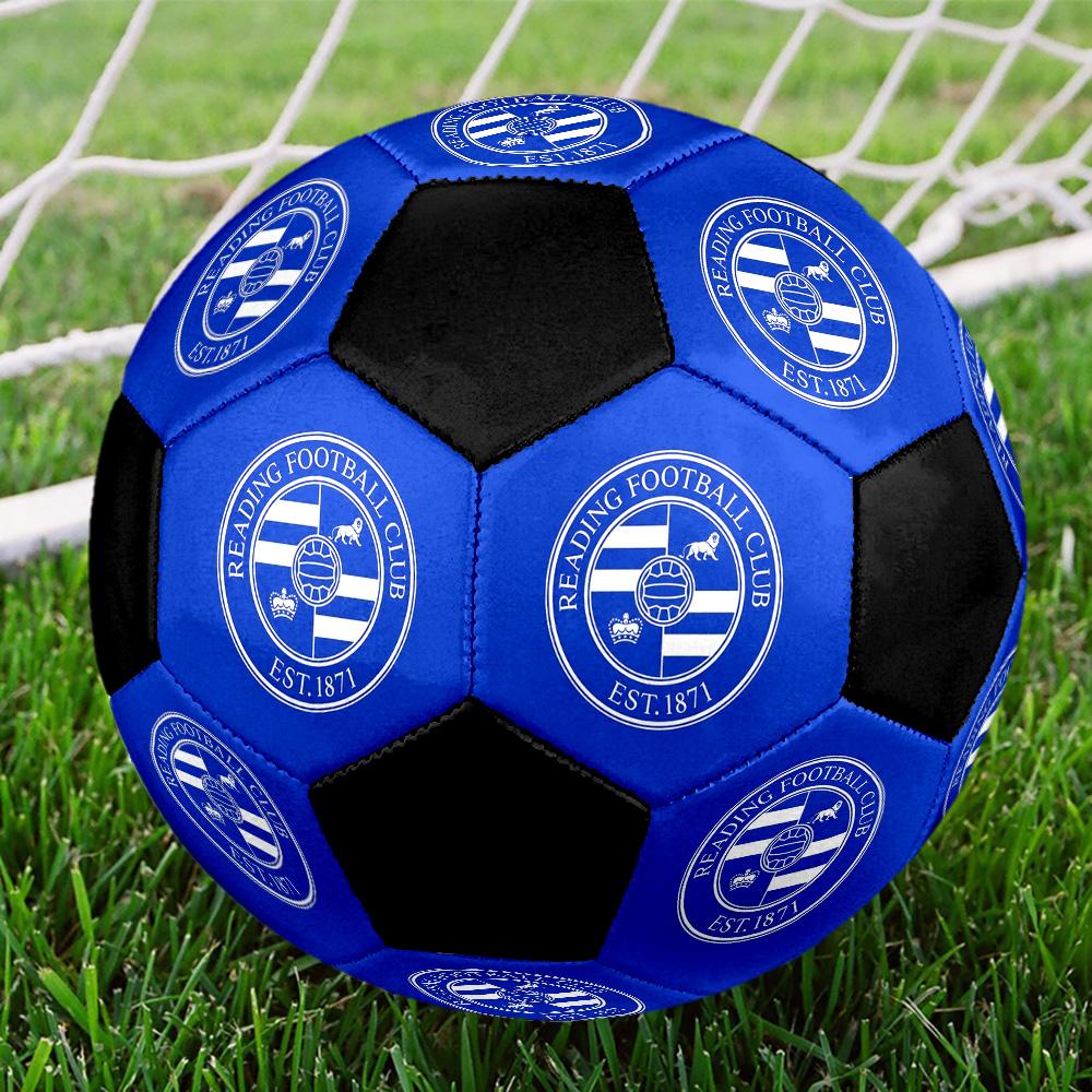 Pallone da Calcio Reading FC Colorato per Tutte le Età Cucito a Macchina PVC Pronto per la Competizione Resistente Ad Alto Rimbalzo.TAGLIA5
