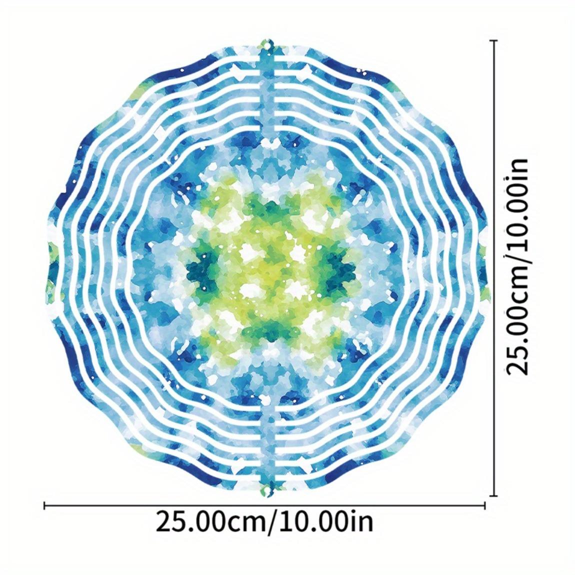 

Сине-зеленый акварельный взрыв звезды металлический колокольчик элегантный подвесной декор для дома и улицы круглой формы идеально подходит для Рождества и Дня благодарения 01A