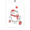 Cartoon Elk Snowman Picture Minimalist Sketch Canvas Poster Merry Christmas Decor Painting Happy New Year Kids Room Decor No Frame