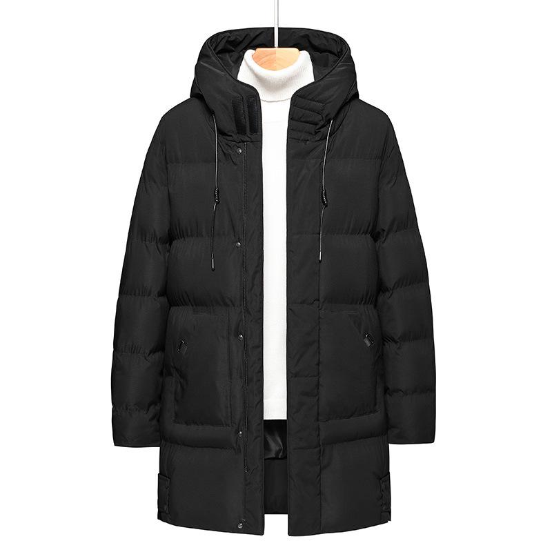

Plus Size Men s Mid-Length Thickened Winter Cotton Jacket 3XL чорний