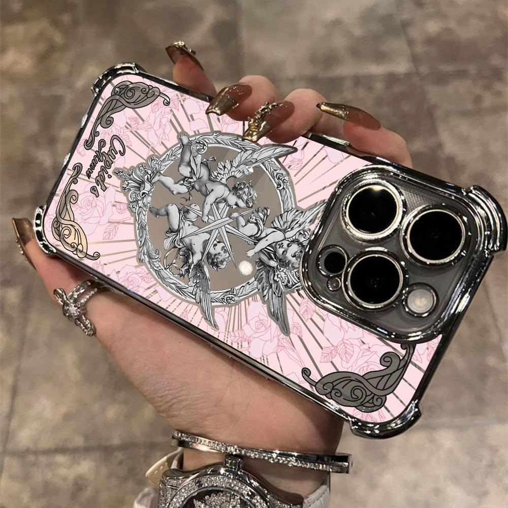 Middle Ages Retro Cupid Plating Case For Infinix Hot 40i 30 30i 10s 9 Play Smart 8 7 Note 40 Spark Go Anti Fall Airbag Cover