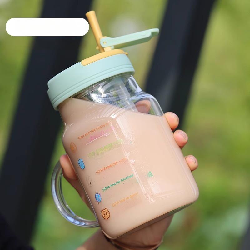 

800 мл прозрачные стаканы с трубочкой чашка для дома и кухни питьевая бутылка для воды с ручкой напиток чай кофе чашка