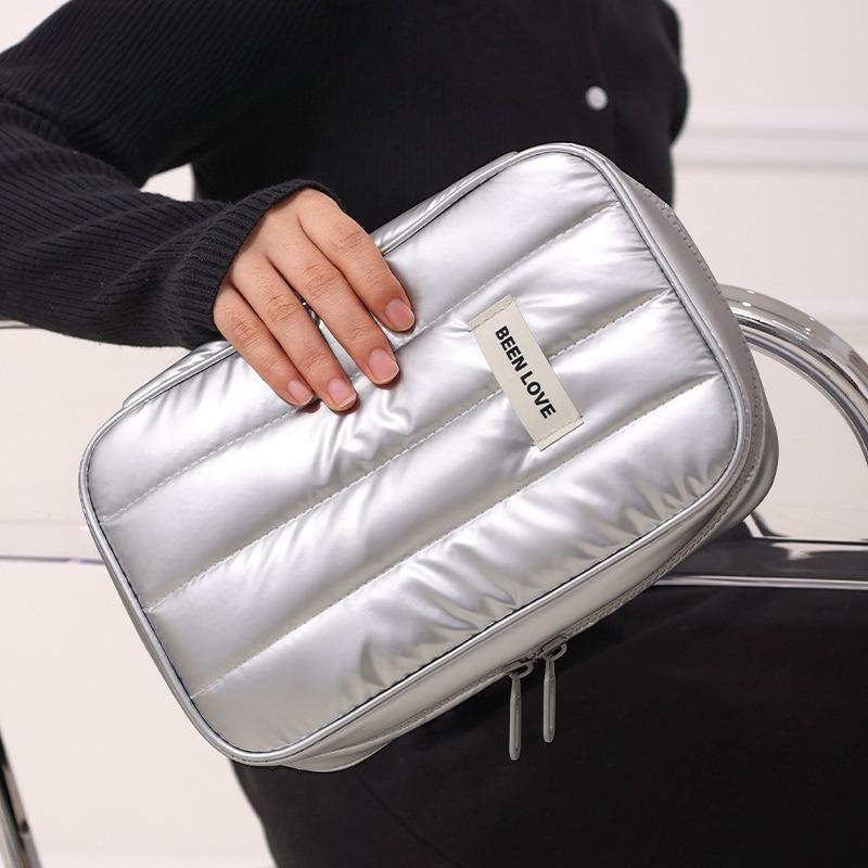 1pcs Portable Phone Cable Organizer Bag Large-Capacity Travel Charger Storage Pouch Stylish Power Bank Handheld Bag