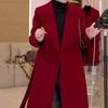 New Year Red Festive Woolen Coat Women's Autumn and Winter Temperament Reducing Age and Slimming Nizi Coat