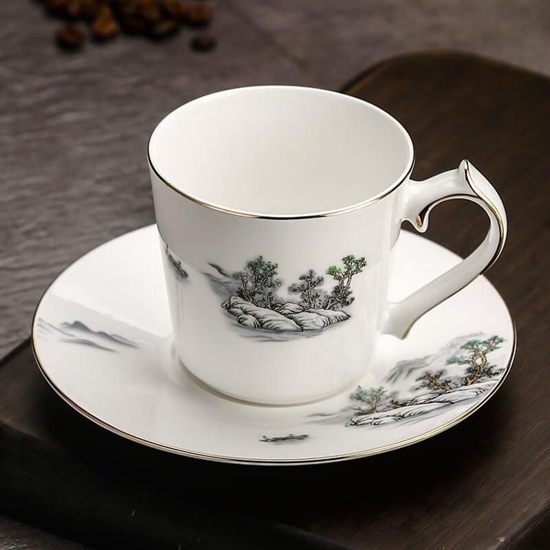 Xiaoyueya Lotus Pond Moonlight Ceramic Coffee Tea Cup & Saucer Set
