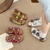 Polka Dot Korean Version Ins Retro Internet Celebrity Cork Sandals Women 2025 New Summer Wear Platform One Word Beach Shoes