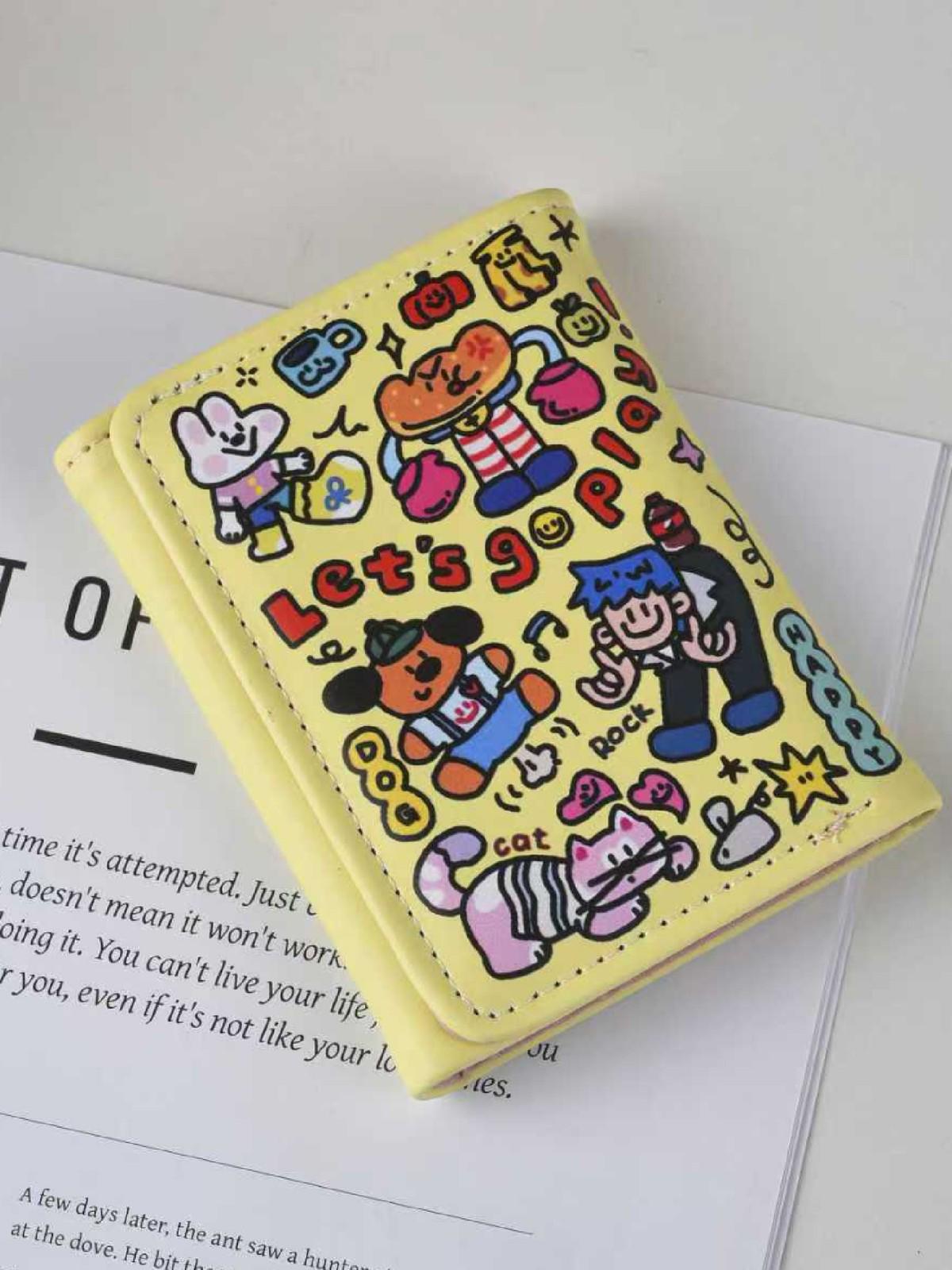 

**Graffiti Diary Tri-fold Wallet: Large Capacity, Multiple Card Slots, Coin Purse - 2026 Edition** 10.5 x 8.5 x 2 cm
