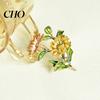 Durable Enamel Pin Brooch Coloring Three Chrysanthemums Design Zinc Alloy Lightweight Coats Suits Sweaters Dresses Badge Party Accessory Dress