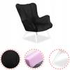 Scandinavian Wing Armchair Vika Family Furniture Shell Shaped Black Velvet