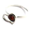 Silver Ring 'Love' Amber (rhodium) - 11x10 Mm