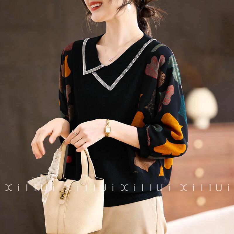 Xihui Women s Printed Chiffon Blouse 2XL