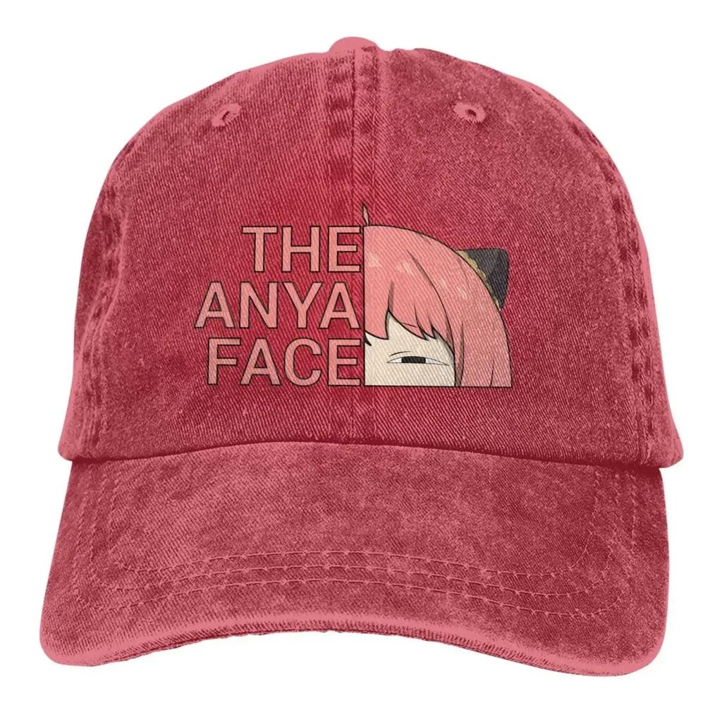 Anime Multicolor Hat Peaked Men Women's Cowboy Cap Anya Forger Face Baseball Caps Personalized Visor Protect Hats