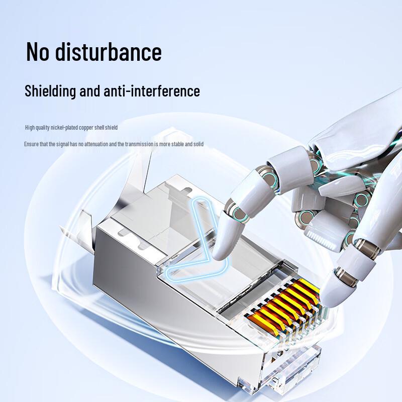 ZHIJI CAT7 Shielded 3U Gold-Plated RJ45 Network Connector