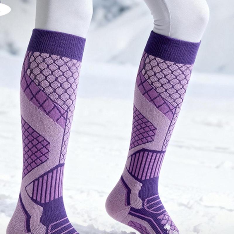 Extreme Cold Weather Ski Socks Thermal Insulated Cotton Blend Reinforced Heel Toe Stockings Unisex Outdoor Activity