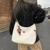 Canvas Bag Women's High End Versatile Niche Dumpling Bag Solid Color One Shoulder Crossbody Bag