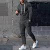 Traje Deportivo de Ocio para Hombre Primavera y Otoño Sudadera Holgada Conjunto Slim de Dos Piezas para Hombre