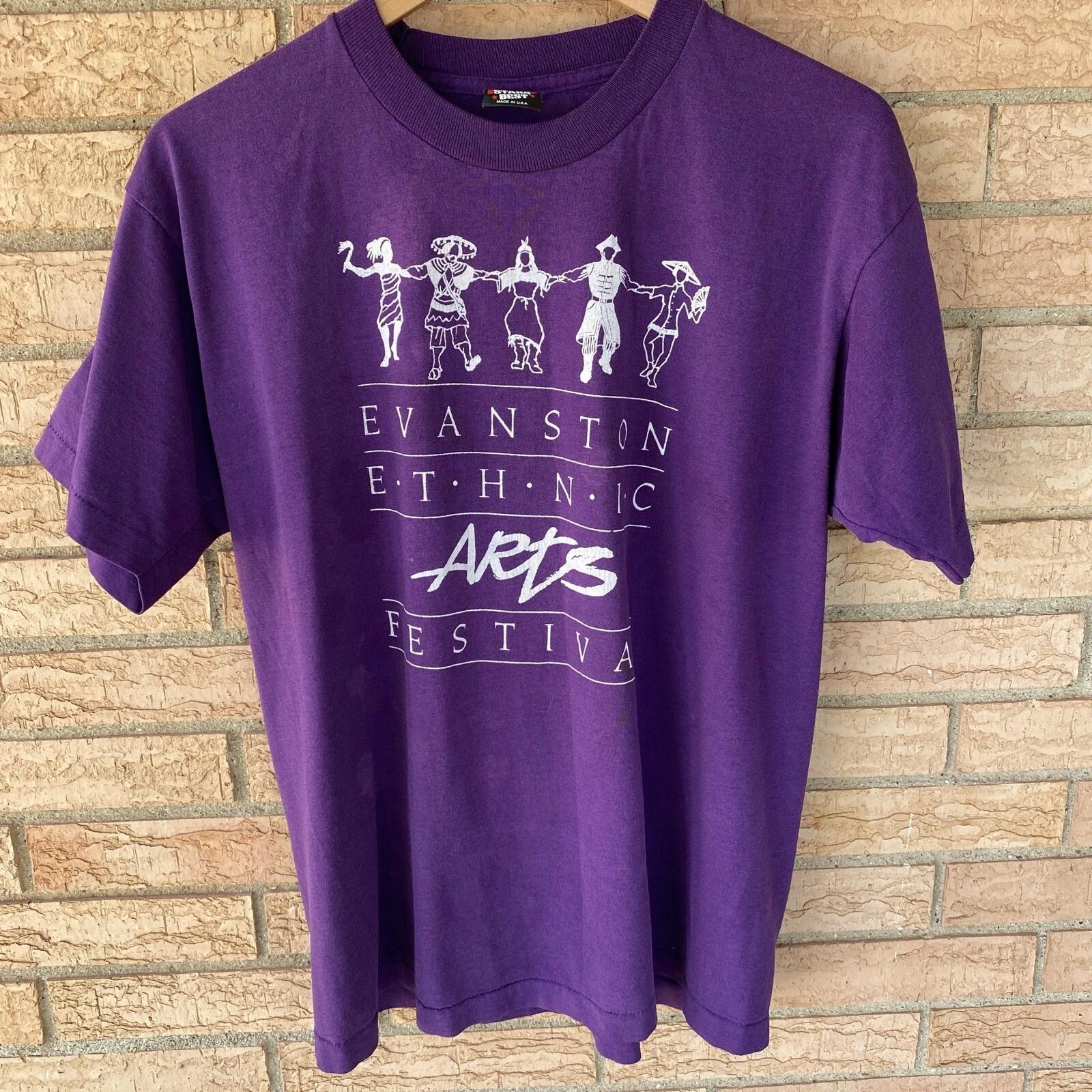

90s Evanston Ethnic Arts Festival purple single stitch graphic t-shirt XL *flaws L