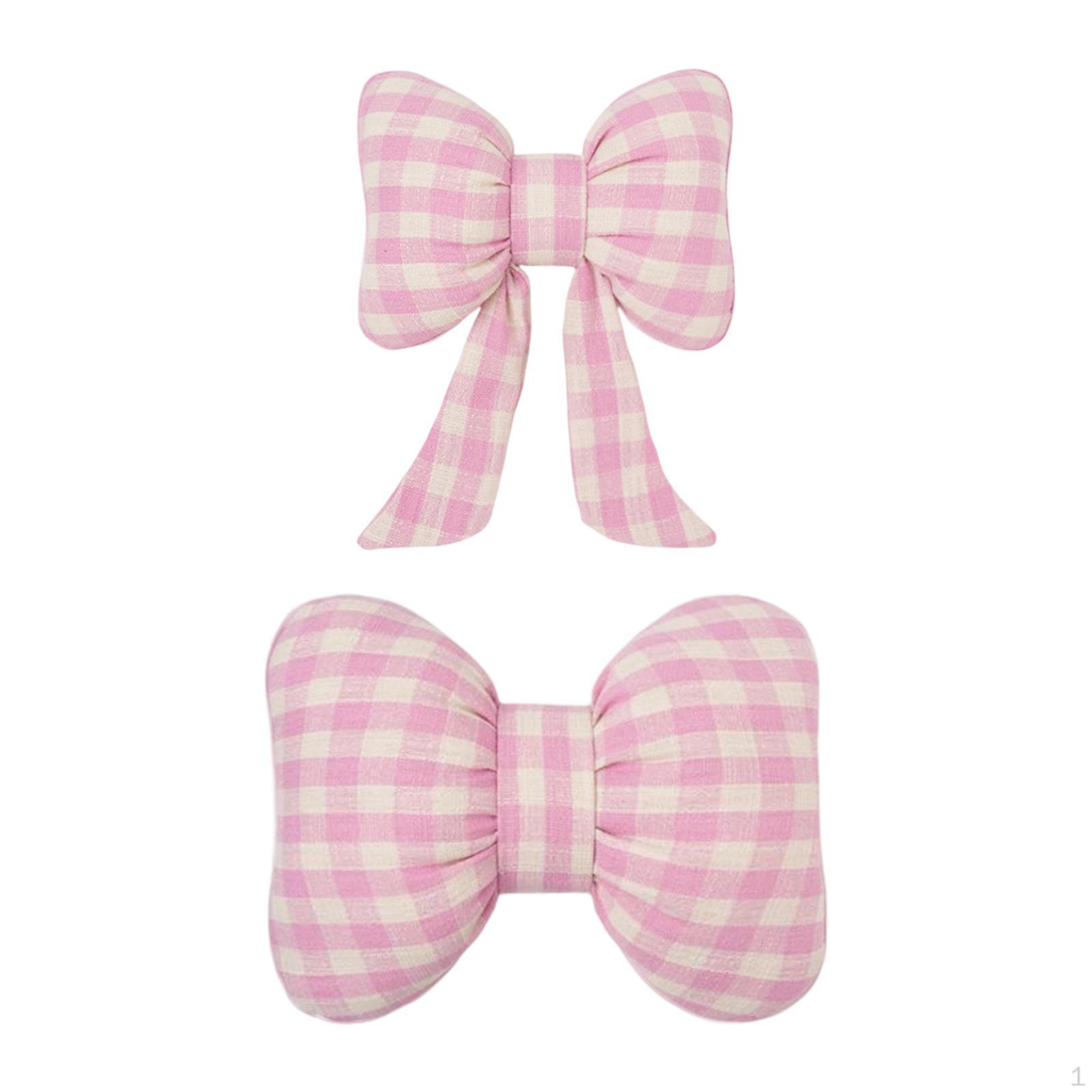 

Car Headrest Pillow for Neck Bowknot Driving Portable Breathable Waist Cushion Seat рожевий