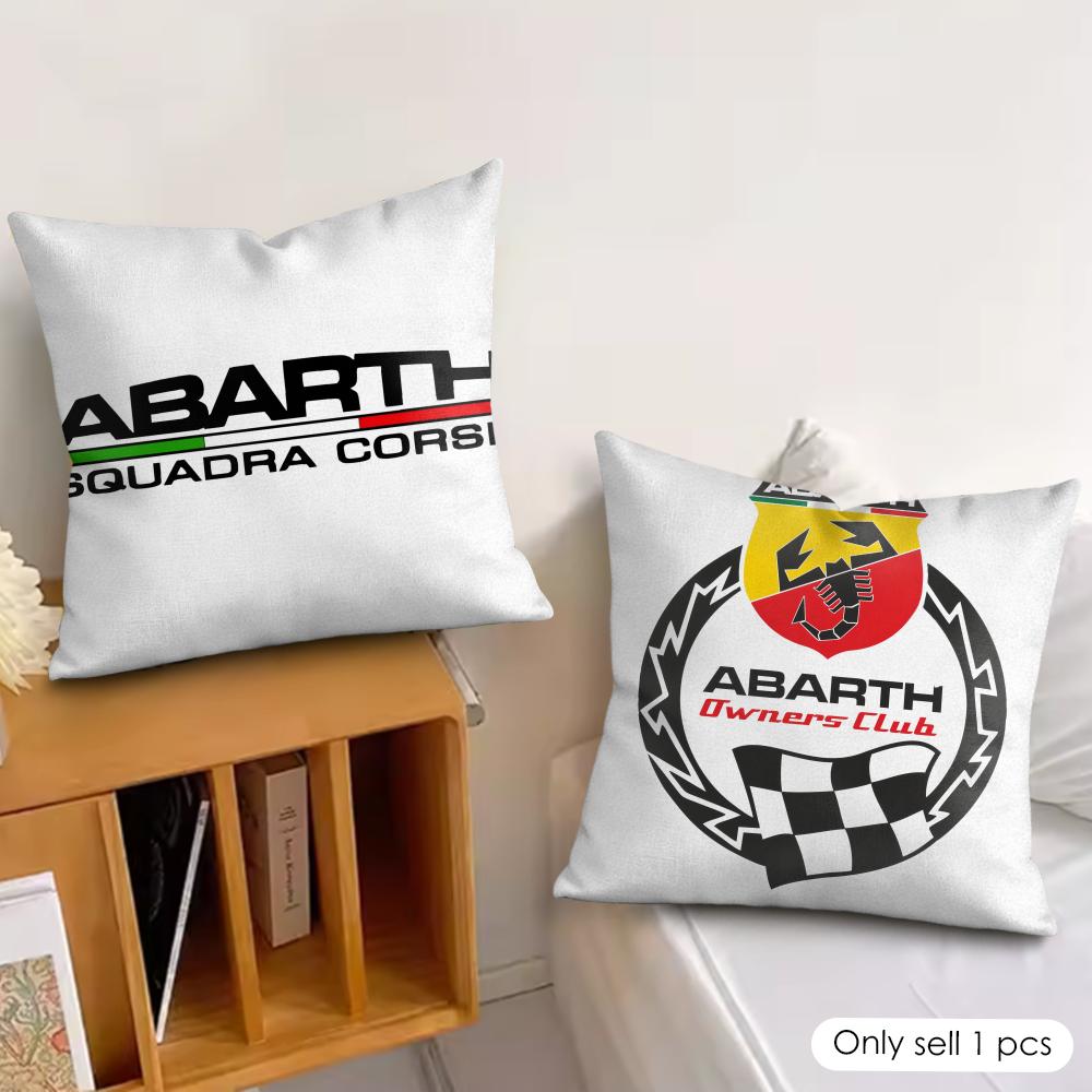 A-Abarth Racing Car Logo Cool Cushion Cover Silky Short Plush Invisible Zipper Dustproof Sofa Pillow Case For Home Decor