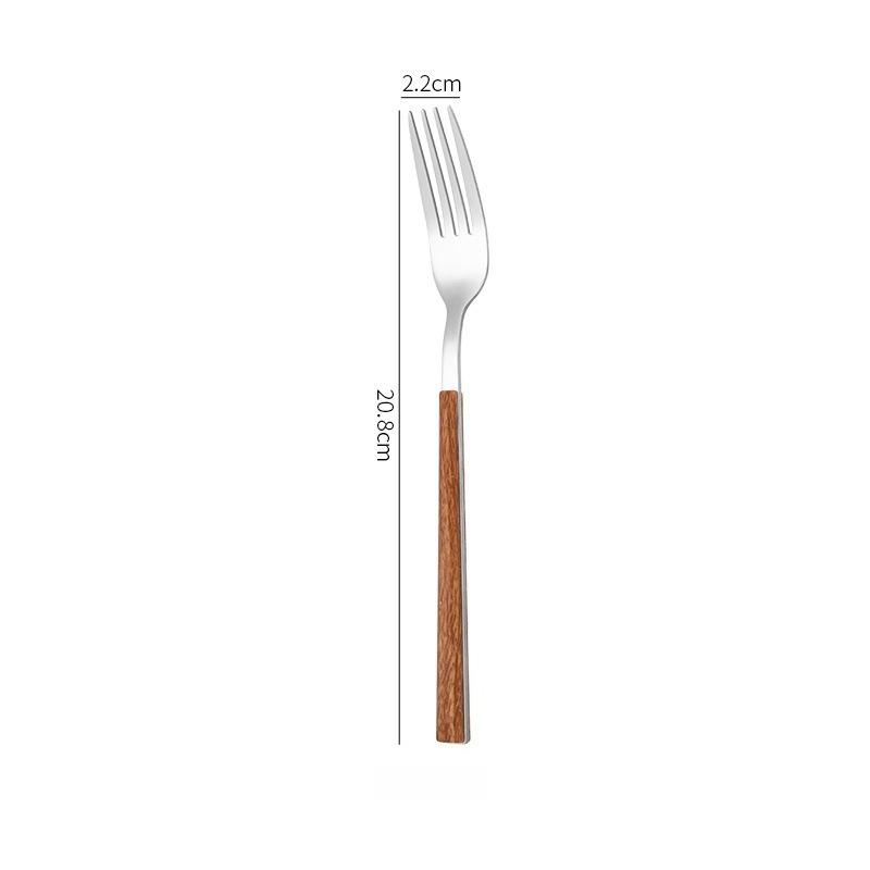 Stainless Steel Imitation Wooden Handle Cutlery Set Western Tableware Knife Fork Spoon Kitchen Flatware Set Dinnerware