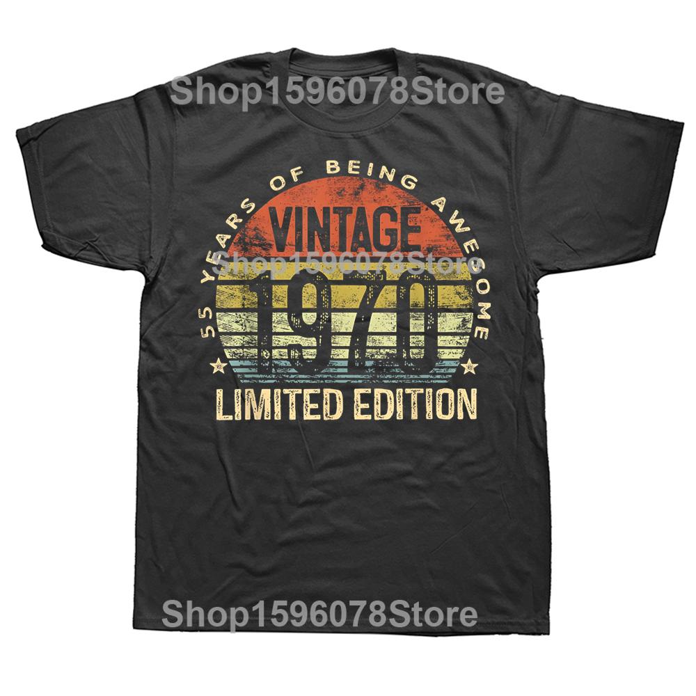 Vintage 1970 Limited Edition 55YearOld Gifts 55th Birthday Tshirt Men Hip Hop Oversized T Shirt 100 Cotton Comfort Tshirts