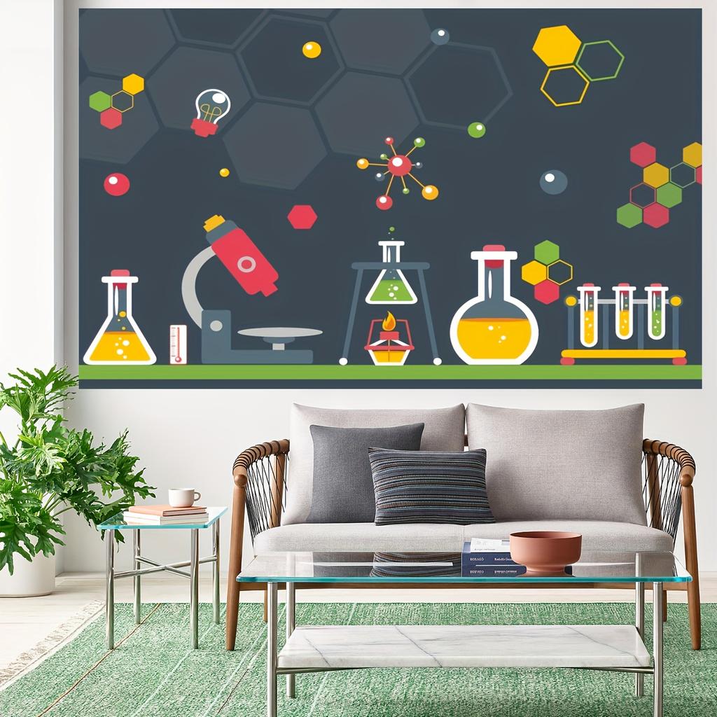 One Piece, a Chemical Science Themed Birthday Background Cloth, Crazy Science Fun Scientist's Birthday Celebration