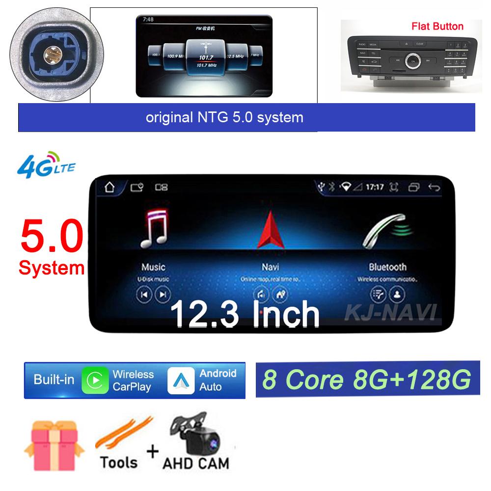 New 12.3" Android 14 For Mercedes Benz A Class W176 X117 X156 W463 2015-2018 Car Radio Stereo GPS Navigation Video 4G Lte