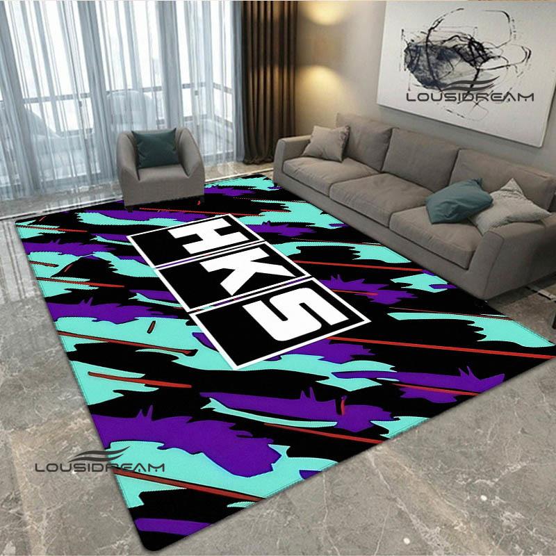 HKS Racing car logo printed carpet Living room bedroom non-slip carpets Yoga mat Outdoor rugs kawaii rug area rug birthday gift