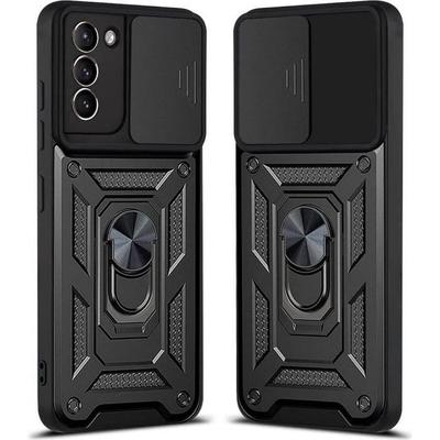 Protective Case - BOOLING - for Samsung Galaxy S21 - Black - Army Style - Anti-Scratch - Reinforced Edge