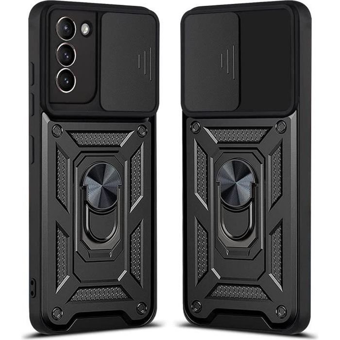 Coque de Protection - BOOLING - pour Samsung Galaxy S21 - Noir - Style Armée - Anti-Rayure - Bordure Renforcée