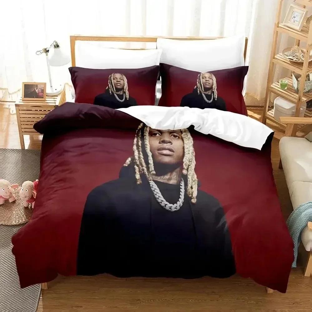 New 3D Print Lil Durk Rapper Comfortable Duvet Quilt Cover Pillowcase Bedding Set Children Bedroom Decoration Home Textile