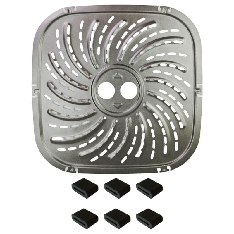 Metall Air Fryers Matta Fyrkantig Grillmatta Kolstål Air Fryers Underlägg Air Fryers Tallrik Lämplig för Bakning