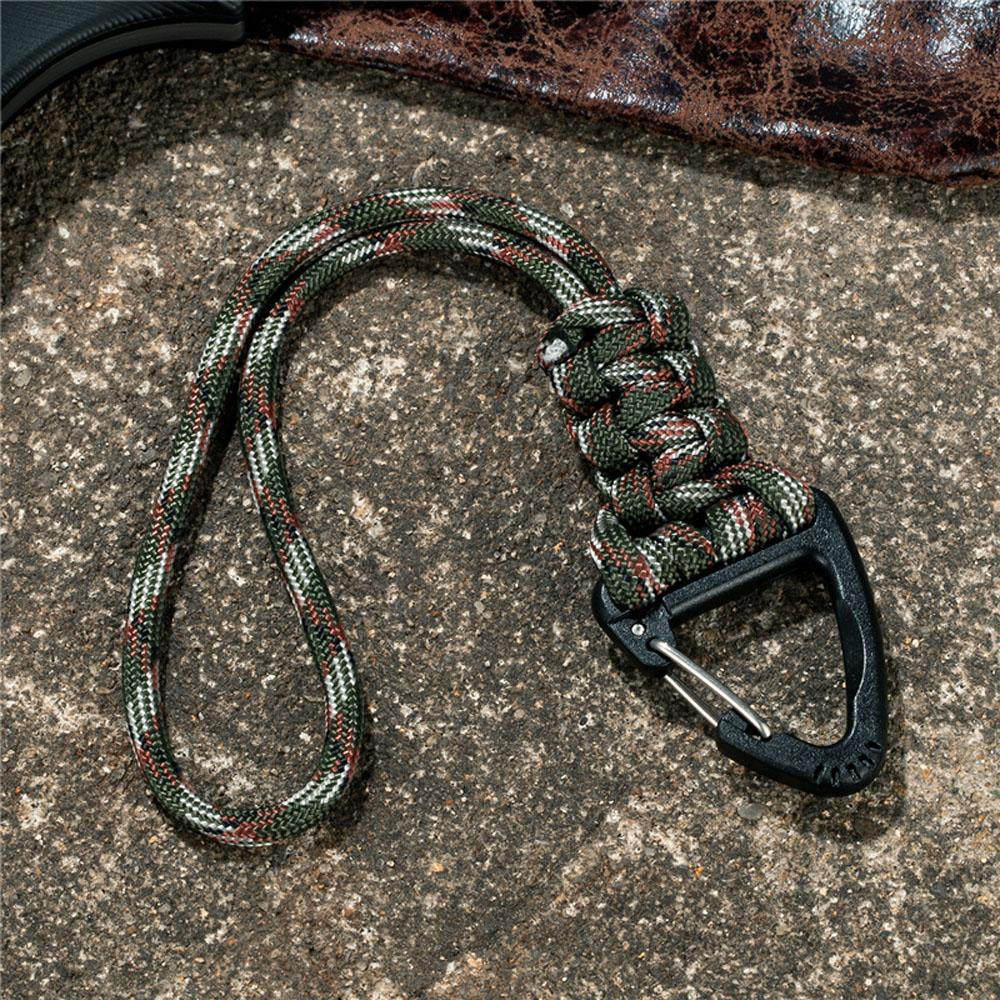 Survival Backpack Triangle Buckle High Strength Camping Hiking Key Ring Paracord Lanyard Keychain