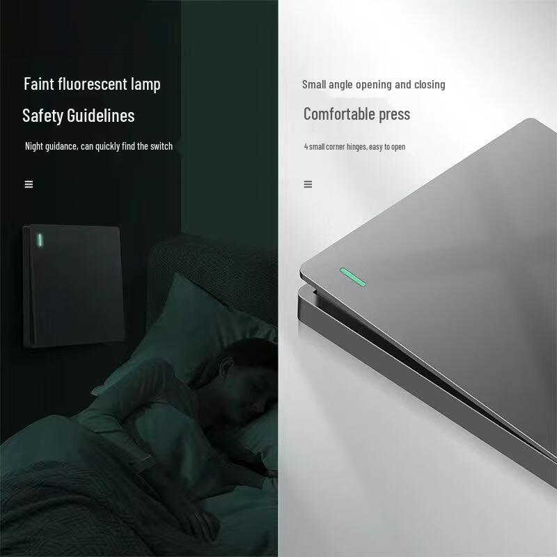 

SMVP Grey 5-Hole Universal Socket with 1-Gang Wall Switch CN plug (adapter included)